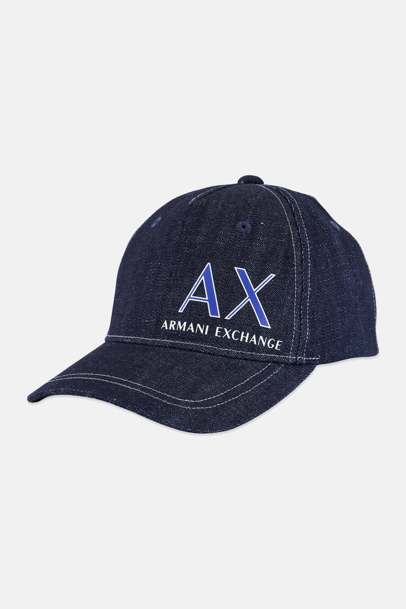 armani AX Armani Exchange Men Brand Logo Baseball Cap, Navy Blue - Image 1